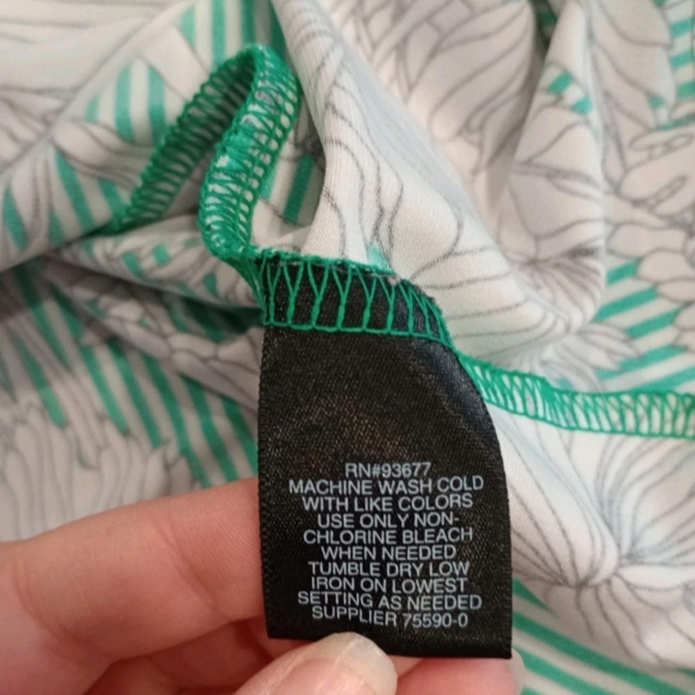 Liz Claiborne Green Floral Dress XL - Picture 3 of 7